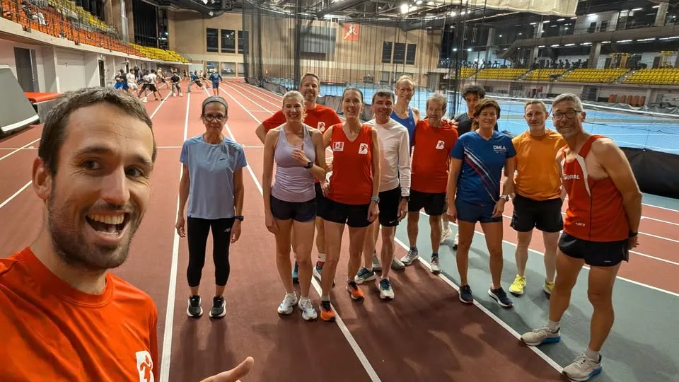 The indoor track at the Claude-Robillard sports complex.